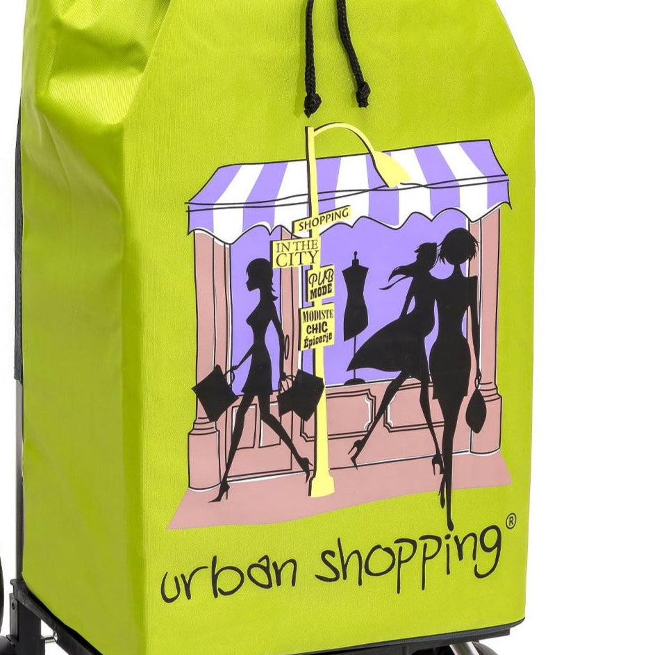 Chariot de courses pliable Buggy SIDEBAG - Sac 55L imperméable - Design US Vert