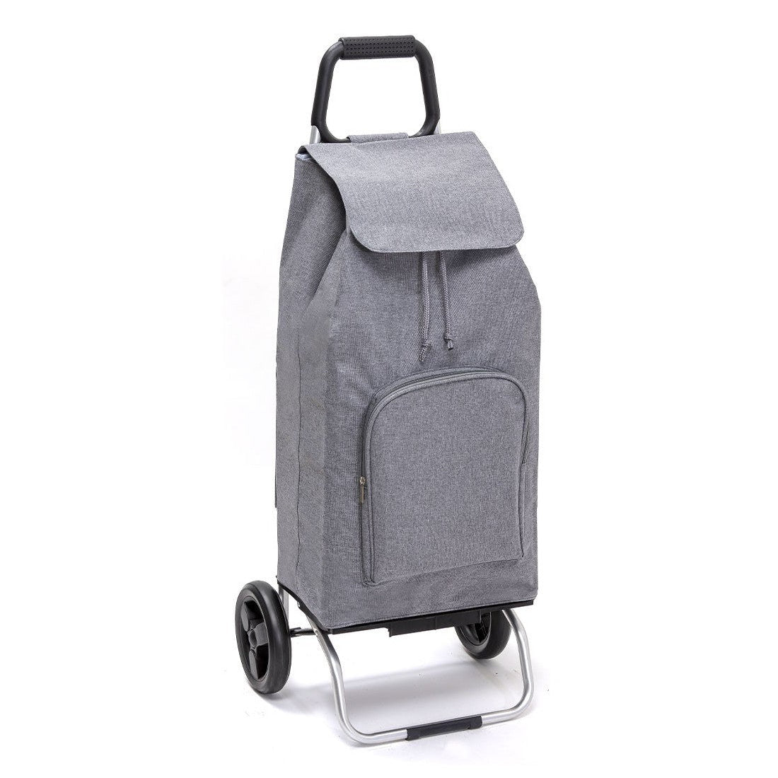 Chariot de courses pliable Carlux Multipoche SIDEBAG - Sac 65L imperméable - Design Chiné Gris