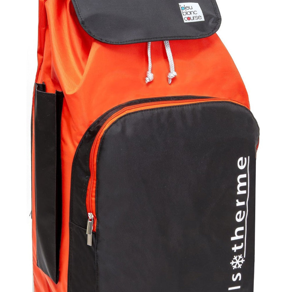 Chariot de courses pliable Buggy SIDEBAG - Sac isotherme 65L - Rouge/Noir