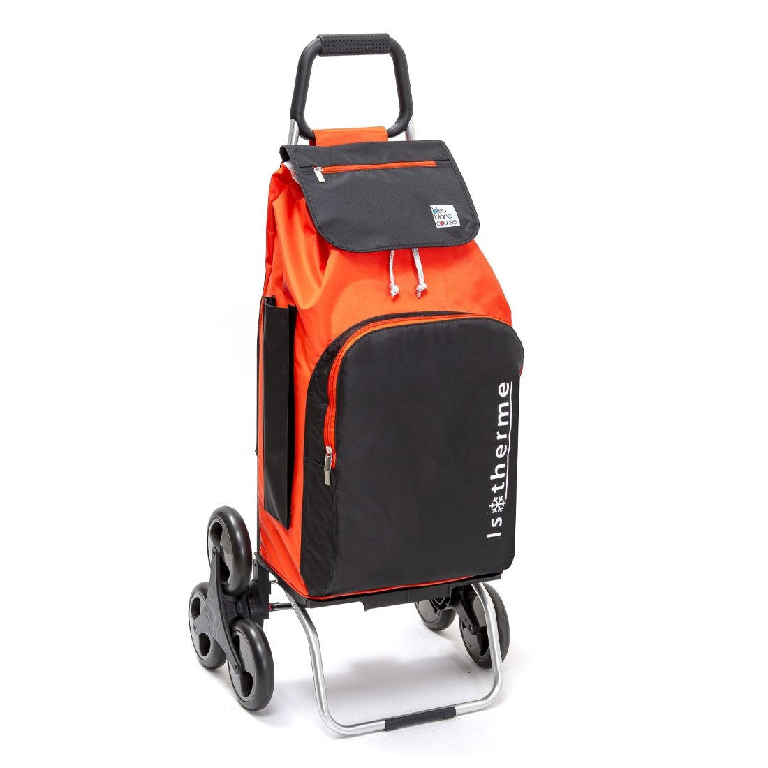 Chariot de courses pliable Buggy SIDEBAG - Sac isotherme 65L - Rouge/Noir