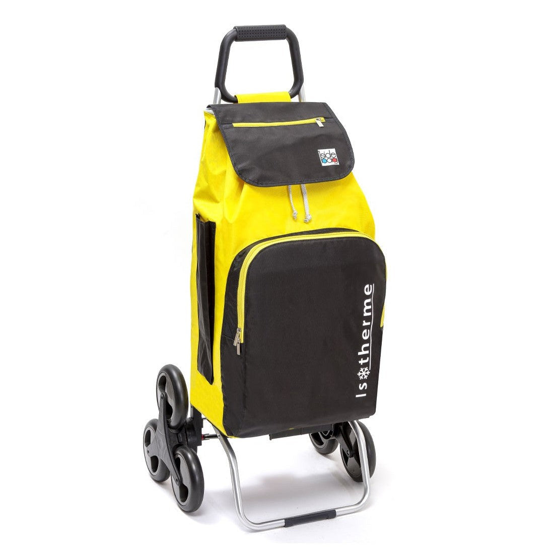 Chariot de courses pliable Buggy SIDEBAG - Sac isotherme 65L - Jaune/Noir