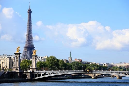 Tour Eiffel à Paris, acheter un chariot de courses à Paris