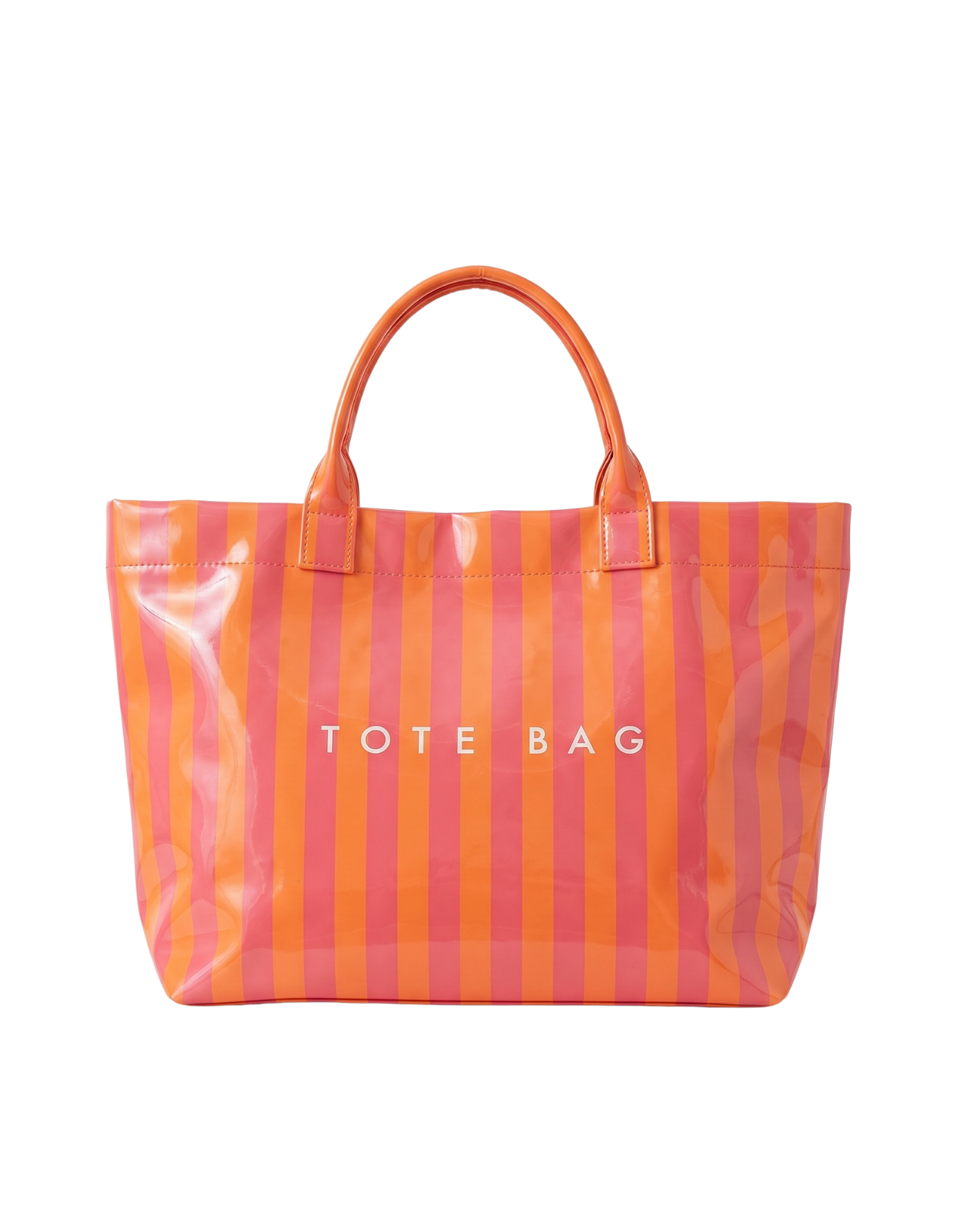 Tote Bag Imperméable Rayé 44×31cm - Sac Cabas Plage Vernis