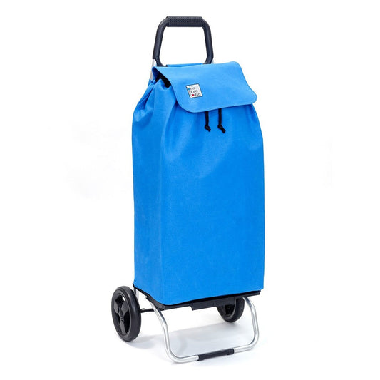  Chariot de courses pliable Buggy - Sac 55L imperméable - 2 roues - Design Bleu Lagoon