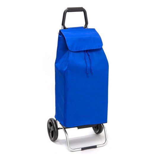 Chariot de courses pliable Buggy SIDEBAG - Sac 55L imperméable - Design Bleu
