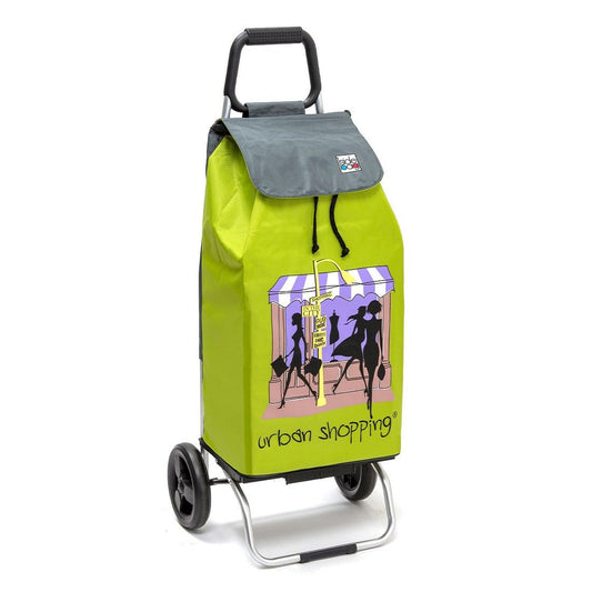 Chariot de courses pliable Buggy SIDEBAG - Sac 55L imperméable - Design US Vert