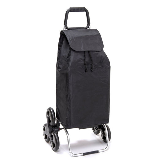  Chariot de courses pliable Buggy - Sac 55L imperméable - 6 roues - Design Noir