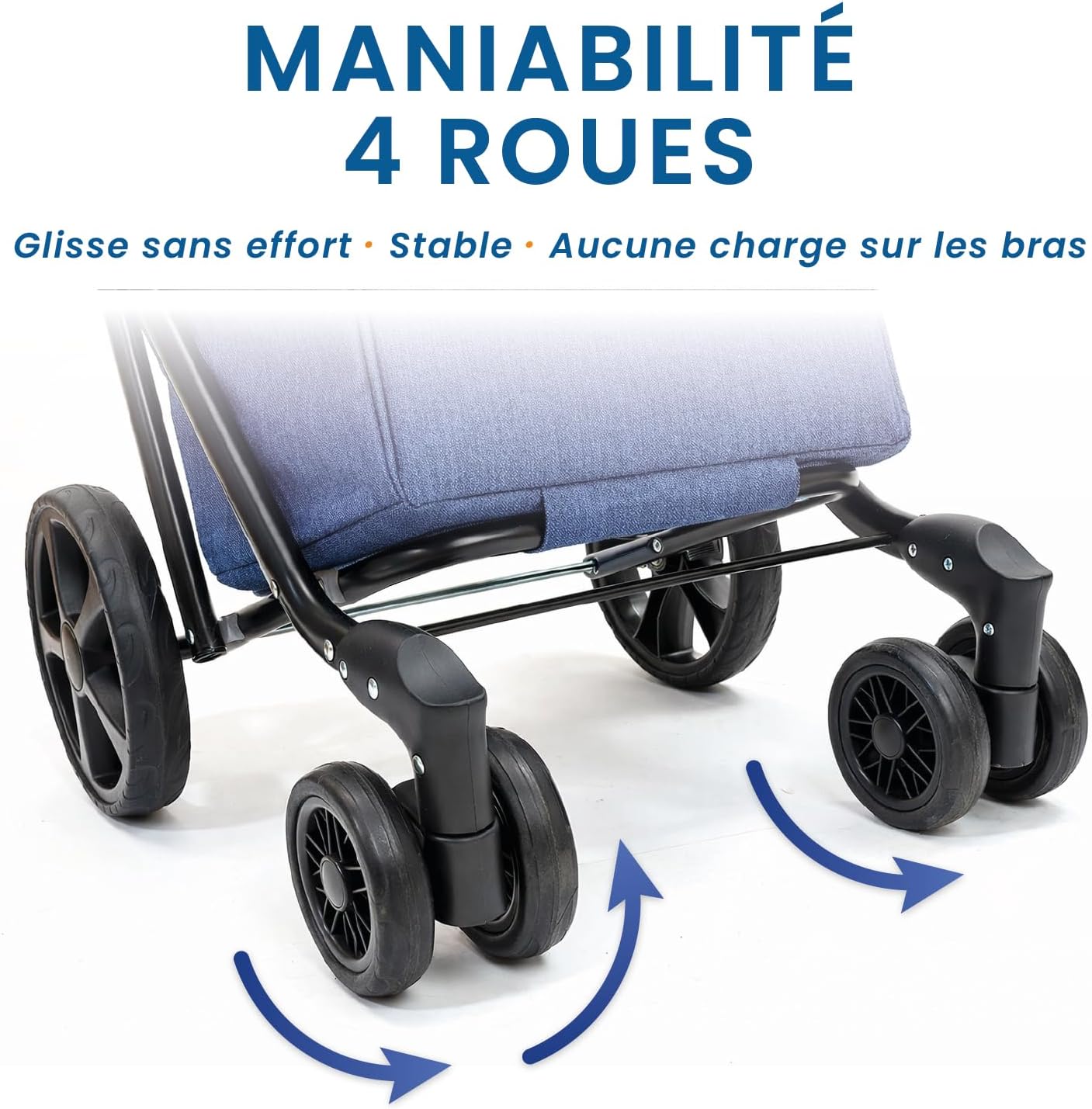 Chariot de courses 43L - Sac complet Isotherme - 4 roues