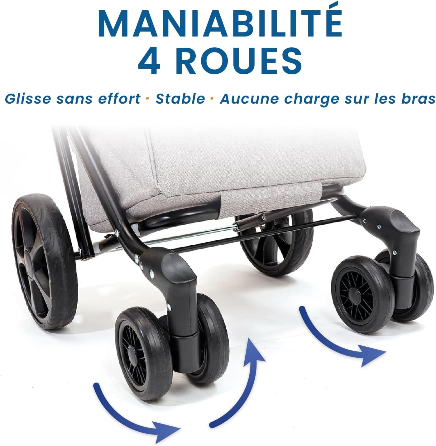 Chariot de courses 43L - Sac complet Isotherme - 4 roues
