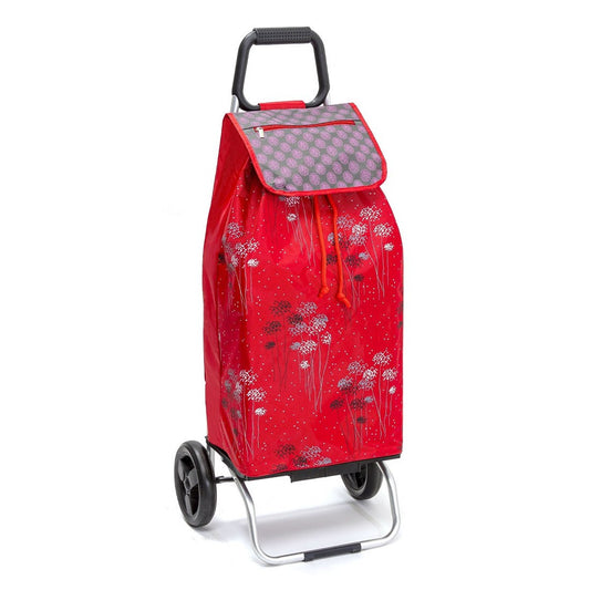 Chariot de courses pliable Carlux SIDEBAG - Sac 55L imperméable - Design Artifice Rouge