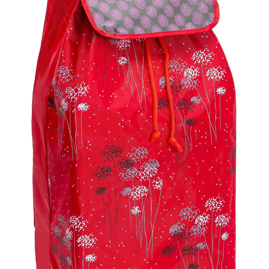 Chariot de courses pliable Carlux SIDEBAG - Sac 55L imperméable - Design Artifice Rouge