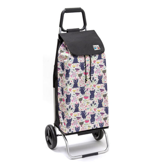 Chariot de courses pliable Carlux SIDEBAG - Sac 55L imperméable - Design Chatfloral