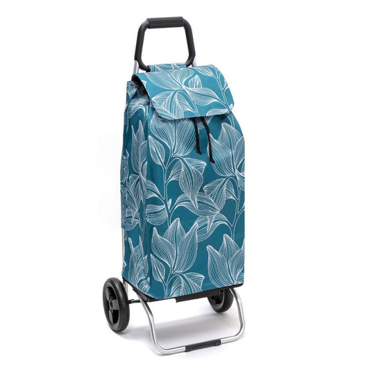 Chariot de courses pliable Carlux SIDEBAG - Sac 55L imperméable - Design Greenleaves