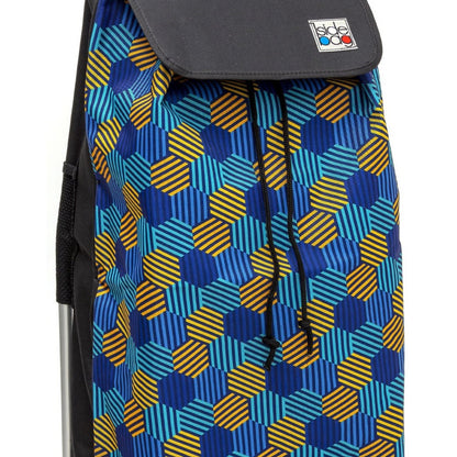 Chariot de courses pliable Carlux SIDEBAG - Sac 55L imperméable - Design Hexablue