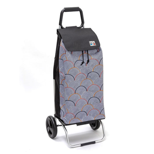 Chariot de courses pliable Carlux SIDEBAG - Sac 55L imperméable - Design Psychegrey