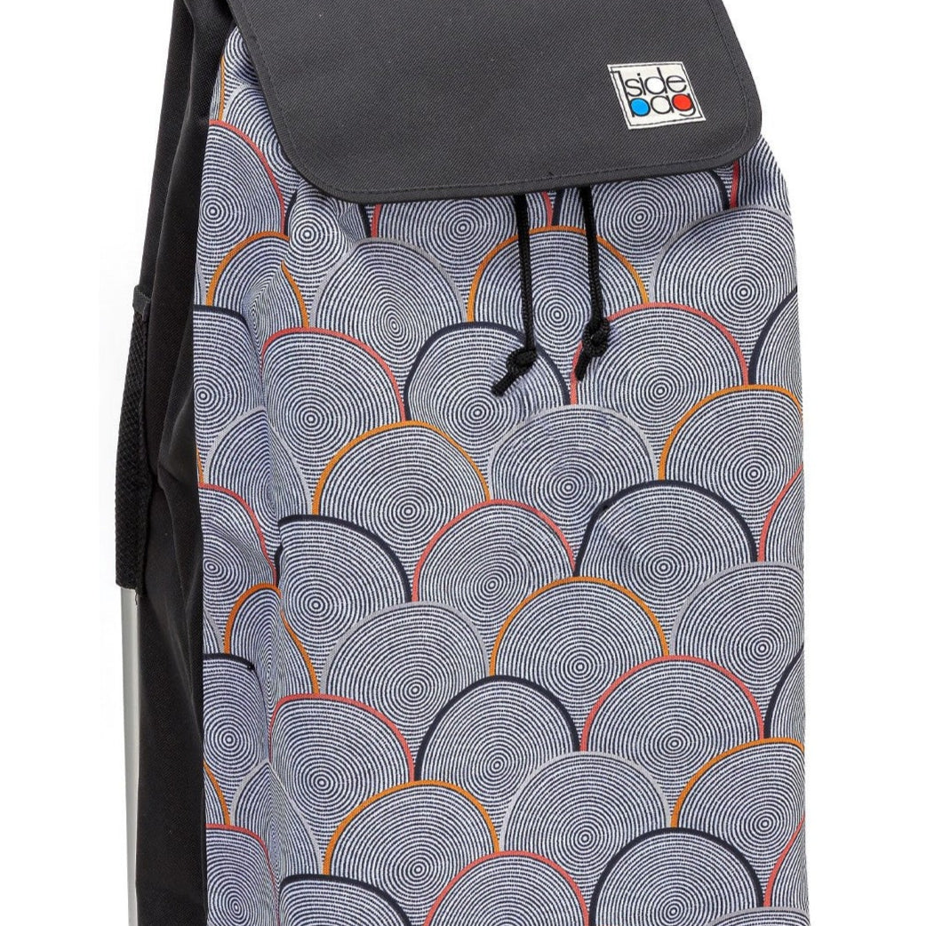 Chariot de courses pliable Carlux SIDEBAG - Sac 55L imperméable - Design Psychegrey