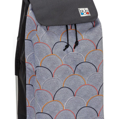 Chariot de courses pliable Carlux SIDEBAG - Sac 55L imperméable - Design Psychegrey