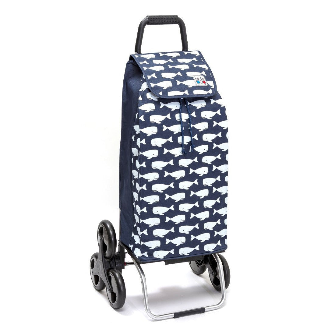 Chariot de courses pliable Carlux - Sac 55L imperméable - 6 roues - Design Baleine