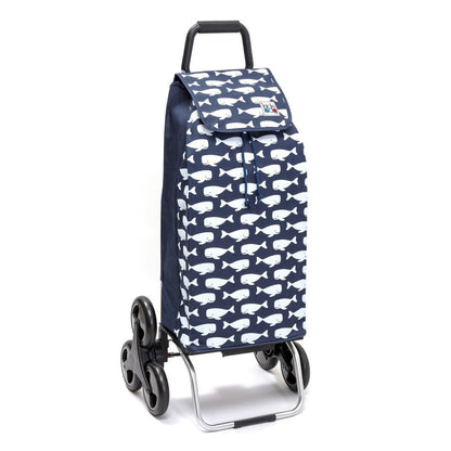 Chariot de courses pliable Carlux SIDEBAG - Sac 55L imperméable - Design Baleine