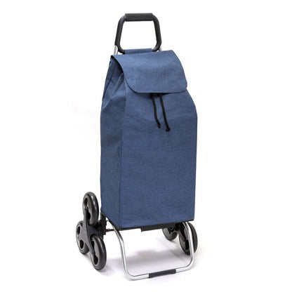 Chariot de courses pliable Carlux SIDEBAG - Sac 55L imperméable - Design Bluejean