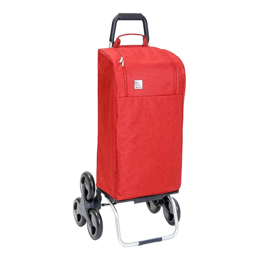 Chariot de course pliable Carlux - 6 roues - Fashion bordeaux