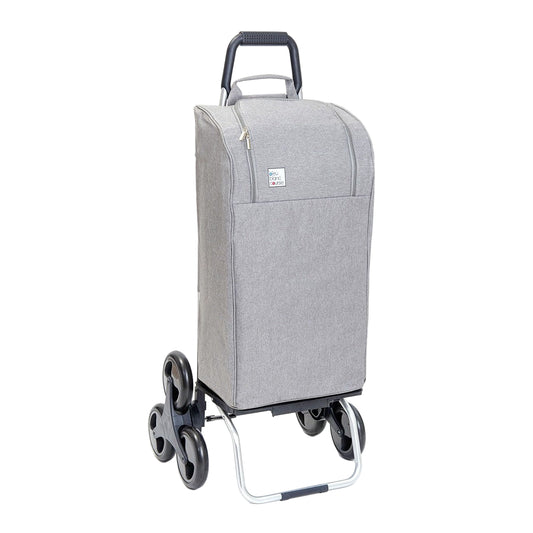 Chariot de course pliable Carlux - 6 roues - Fashion gris