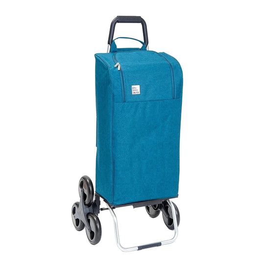 Chariot de course pliable Carlux - 6 roues - Fashion turquoise