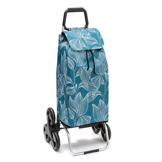 Chariot de courses pliable Carlux - Sac 55L imperméable - 6 roues - Design Greenleaves