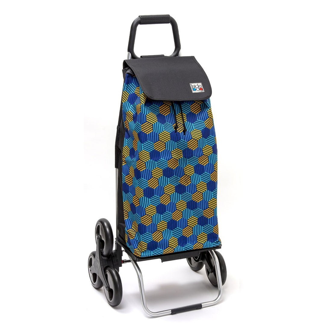 Chariot de courses pliable Carlux - Sac 55L imperméable - 6 roues - Design Hexablue
