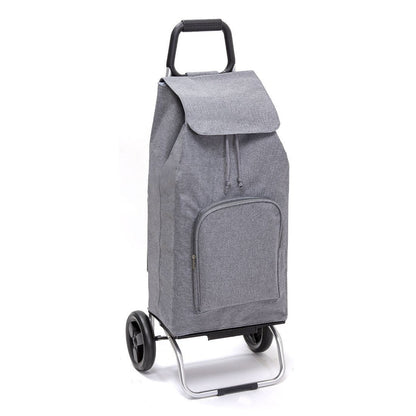 Chariot de courses pliable Carlux Multipoche SIDEBAG - Sac 65L imperméable - Design Chiné Gris