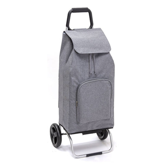 Chariot de courses pliable Carlux Multipoche SIDEBAG - Sac 65L imperméable - Design Chiné Gris