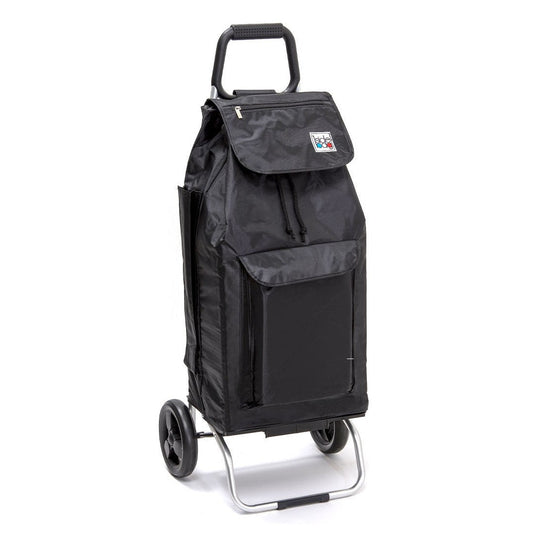Chariot de courses pliable Carlux SIDEBAG - Sac 65L imperméable - Design Multipoche Noir