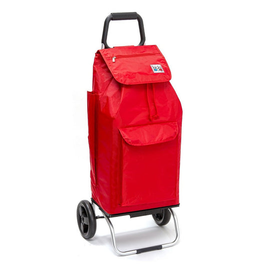 Chariot de courses pliable Carlux SIDEBAG - Sac 65L imperméable - Design Multipoche Rouge