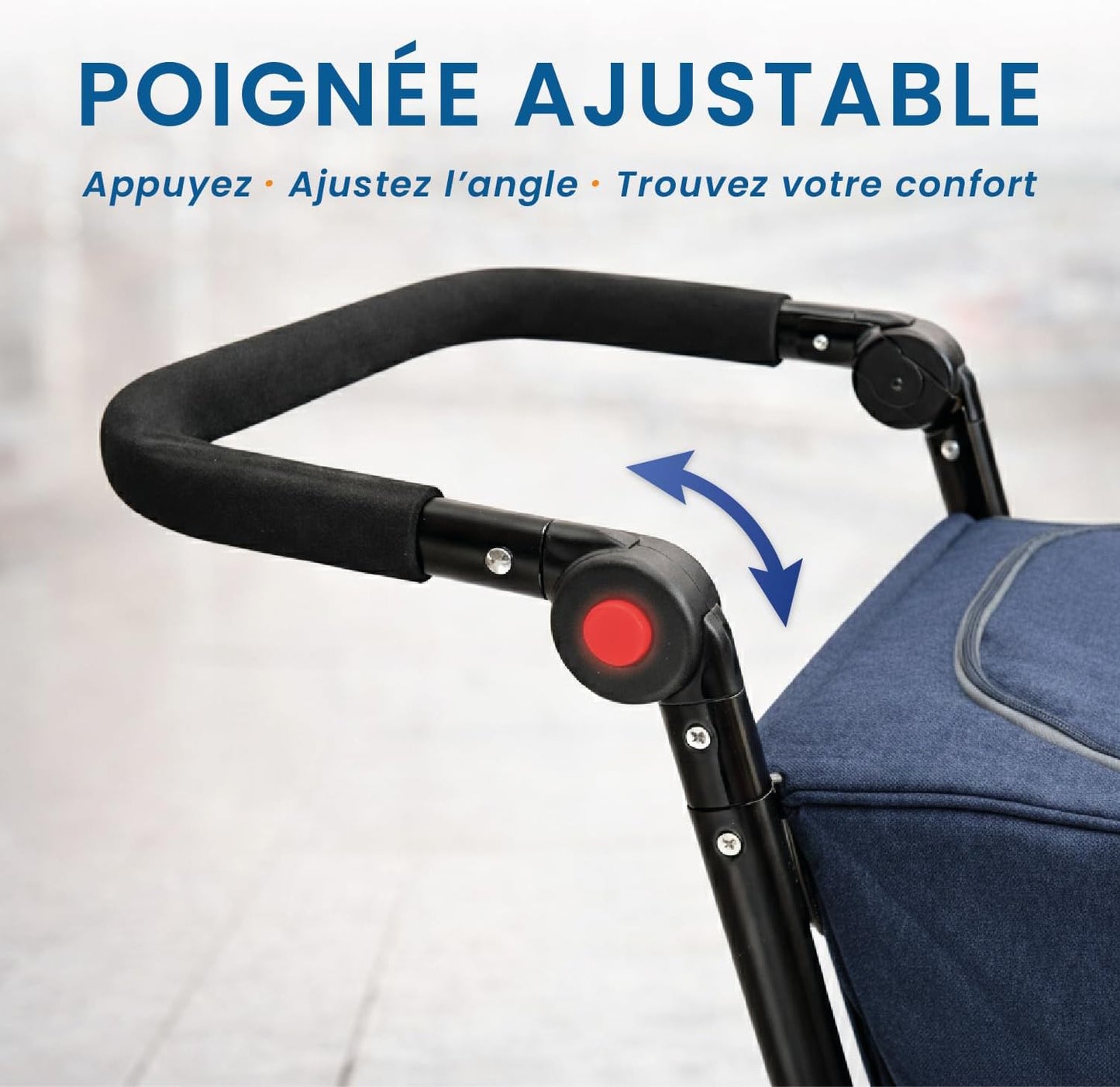 Chariot de courses 43L - Sac complet Isotherme - 4 roues