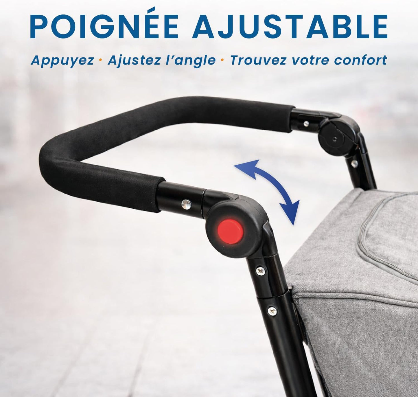Chariot de courses 43L - Sac complet Isotherme - 4 roues