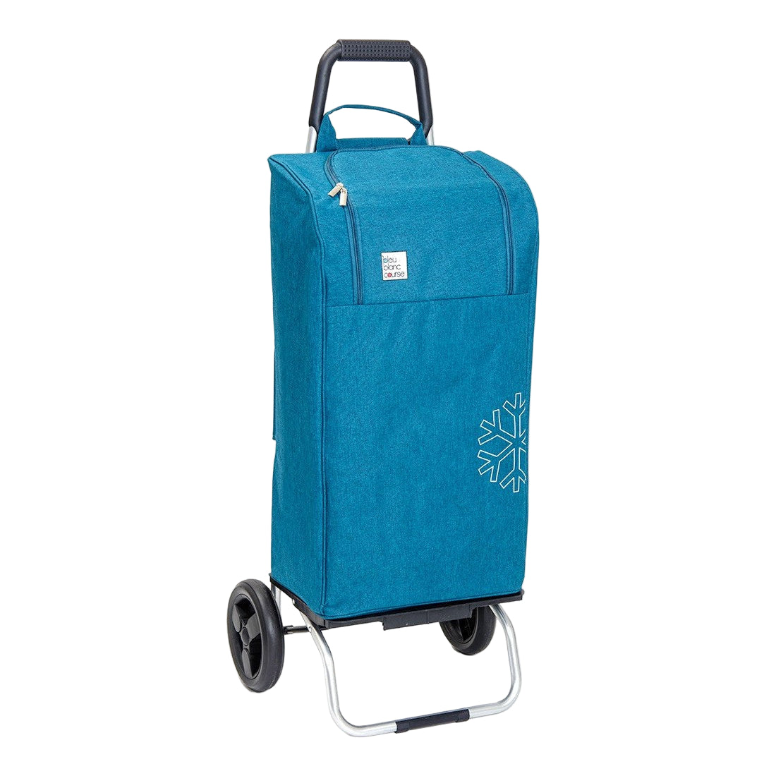 Chariot de courses isotherme 2 roues turquoise