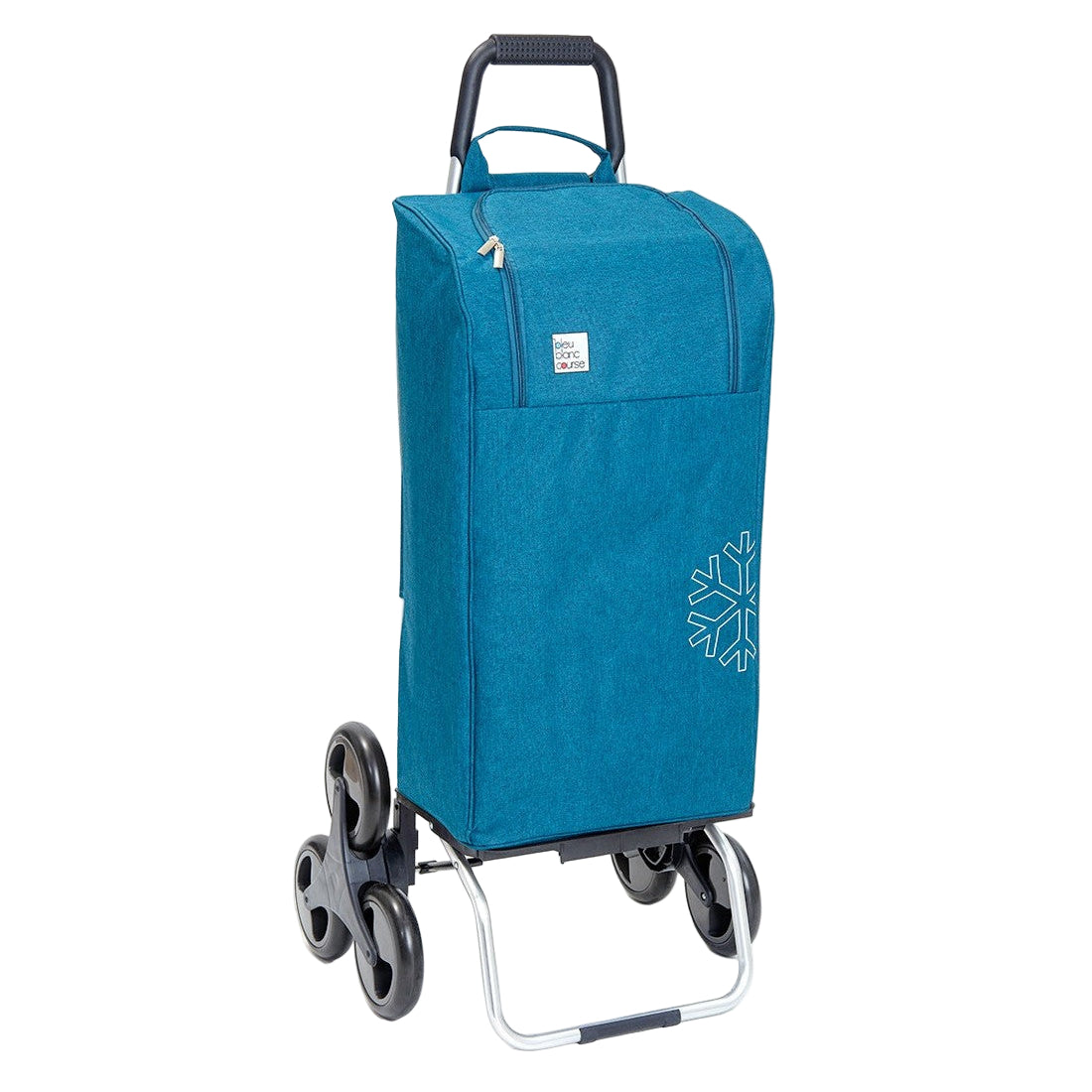 Chariot de courses isotherme 6 roues turquoise