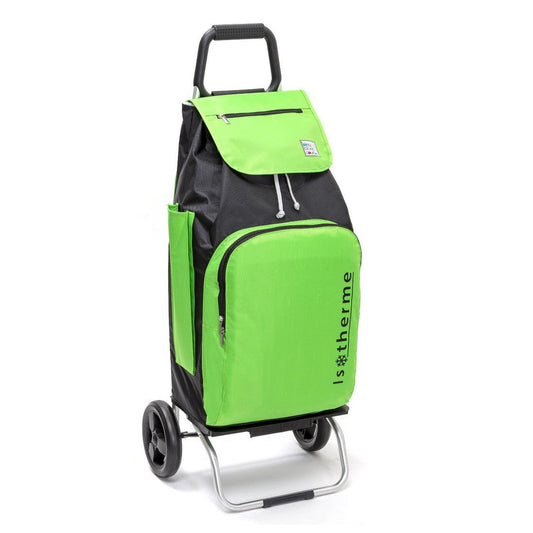 Chariot de courses pliable Buggy SIDEBAG - Sac isotherme 65L - Vert/Noir