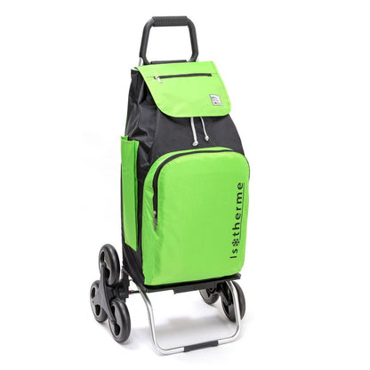 Chariot de courses pliable Buggy SIDEBAG - Sac isotherme 65L - Vert/Noir