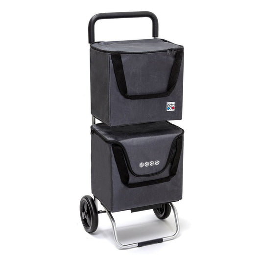 Chariot de courses pliable Modulo Bag SIDEBAG - Sac 2x20L imperméable - Design Anthracite