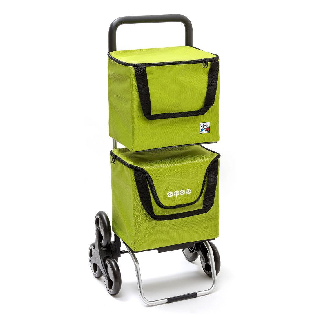  Chariot de courses pliable ModuloBag - Sac 2x20L - 6 roues - Anis