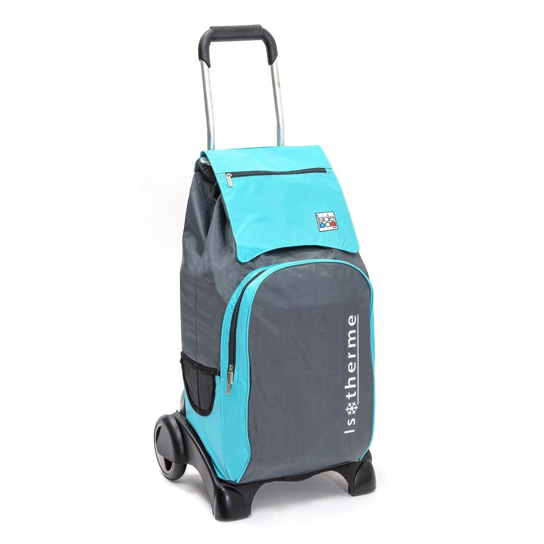 Chariot de courses pliable MP 400 - Sac 55L isotherme - Turquoise Anthracite