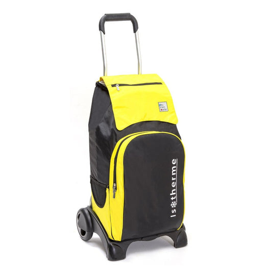 Chariot de courses pliable MP 400 - Sac 55L isotherme - Jaune Noir