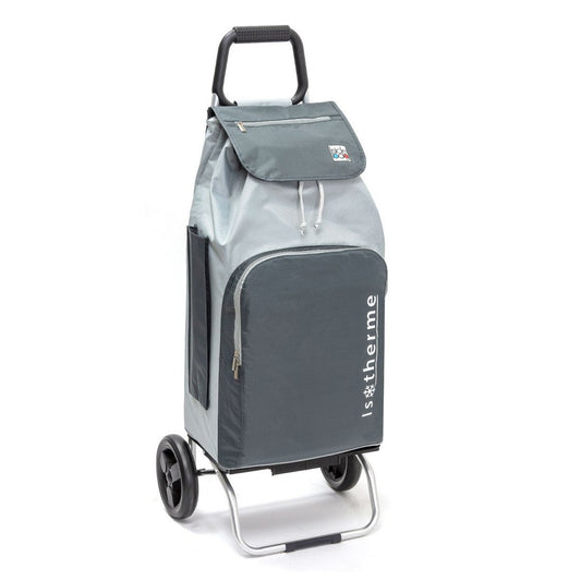 Chariot de courses pliable Buggy SIDEBAG - Sac isotherme 65L - Gris/Gris foncé